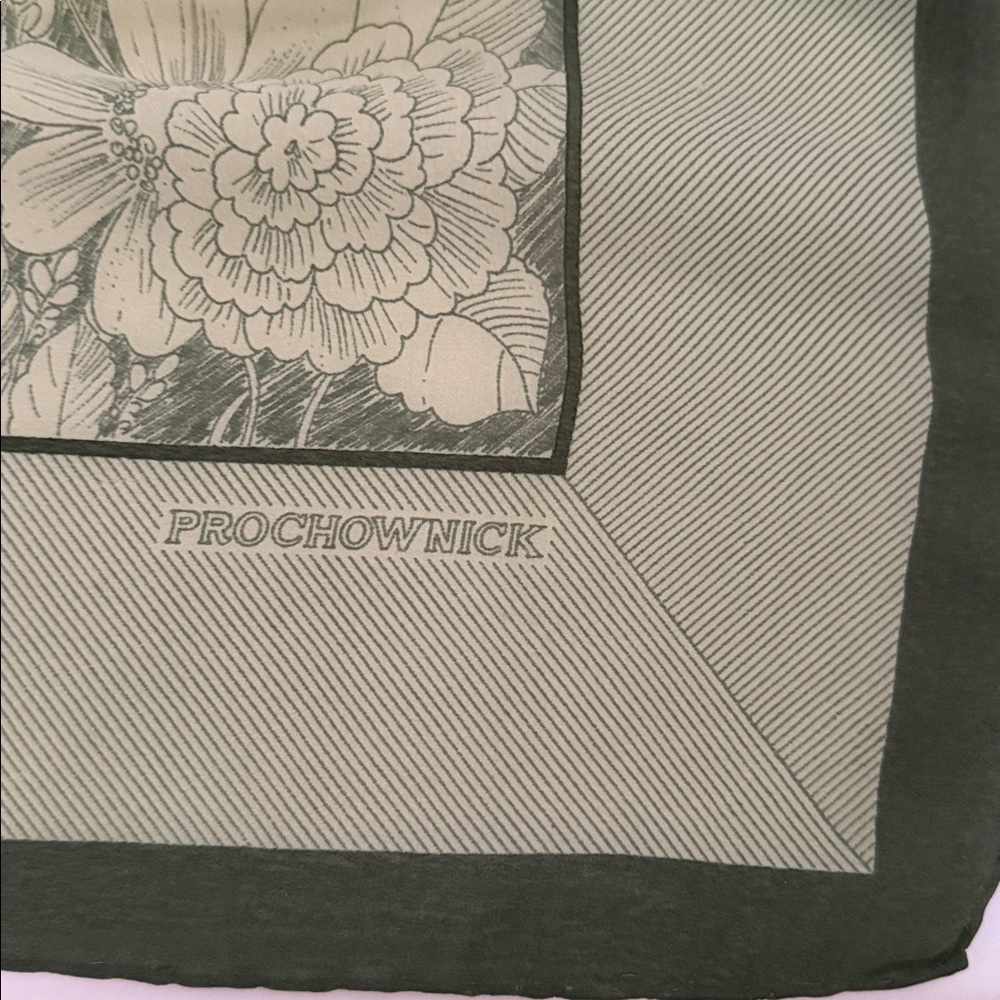 VTG Prochownick Authentic Square Silk Scarf Shawl Delicate Floral Design - Picture 7 of 16